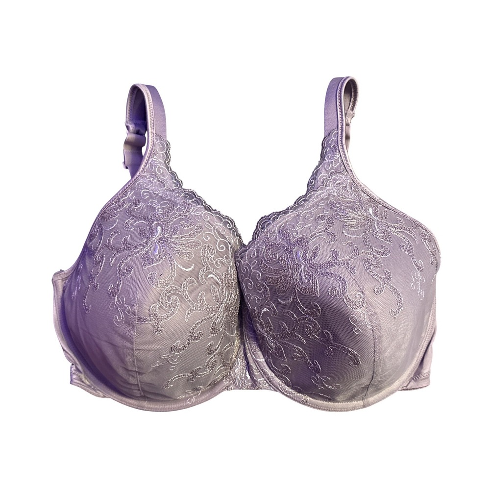 Playtex Secrets 4513 Side Smoothing Lace Underwire Full Figure Bra Gray 38DDD